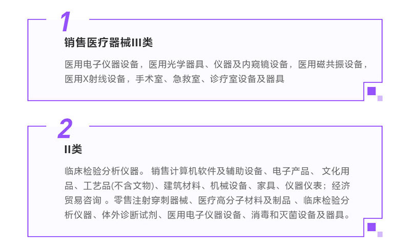 第三类医疗器械经营许可证经营范围